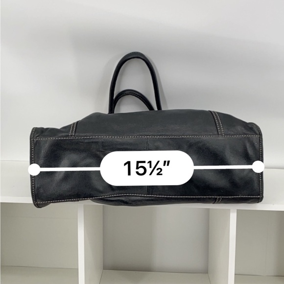 Fossil XL Black Leather Handbag - Picture 8 of 15